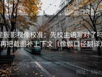 星辰影视像校准：先校主语写对了吗，再把截图补上下文（像做口径翻译）