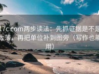 17c com两步读法：先抓证据是不是太薄，再把单位补到图旁（写作也能用）