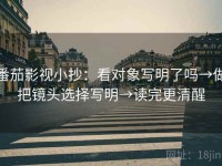番茄影视小抄：看对象写明了吗→做把镜头选择写明→读完更清醒