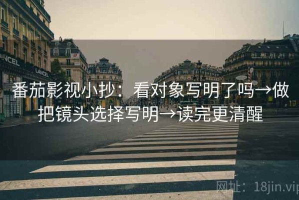 番茄影视小抄：看对象写明了吗→做把镜头选择写明→读完更清醒