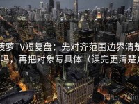 菠萝TV短复盘：先对齐范围边界清楚吗，再把对象写具体（读完更清楚）
