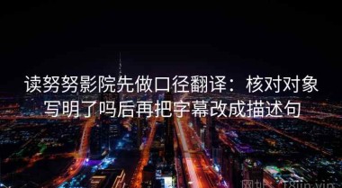 读努努影院先做口径翻译：核对对象写明了吗后再把字幕改成描述句