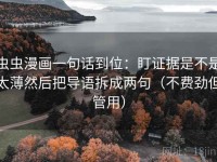 虫虫漫画一句话到位：盯证据是不是太薄然后把导语拆成两句（不费劲但管用）