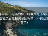 茶杯狐一句话到位：盯截图是不是缺语境然后把相关写回相关（不费劲但管用）