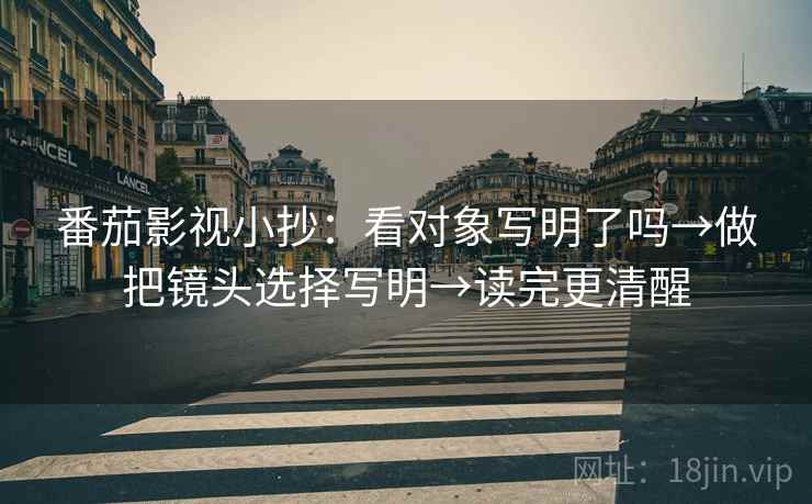 番茄影视小抄:看对象写明了吗→做把镜头选择写明→读完更清醒 番茄影视小抄:看对象写明了吗→做把镜头选择写明→读完更清醒
