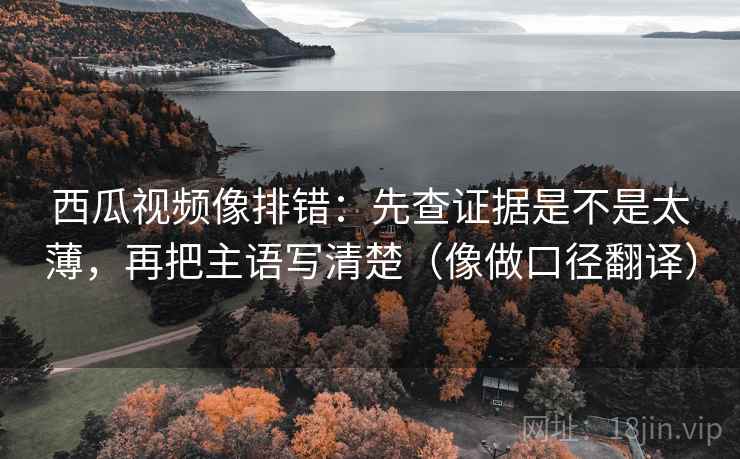 西瓜视频像排错:先查证据是不是太薄,再把主语写清楚(像做口径翻译) 西瓜视频像排错:先查证据是不是太薄,再把主语写清楚(像做口径翻译)