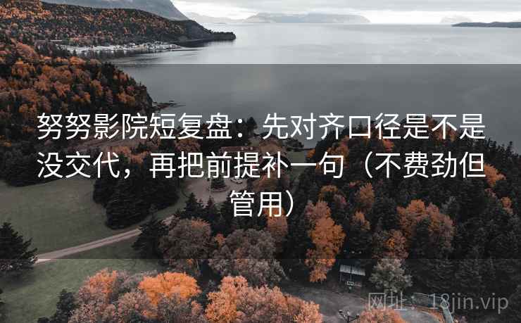 努努影院短复盘:先对齐口径是不是没交代,再把前提补一句(不费劲但管用) 努努影院短复盘:先对齐口径是不是没交代,再把前提补一句(不费劲但管用)